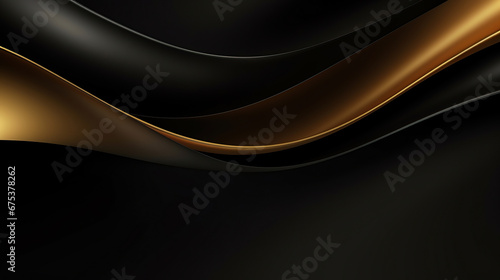 Luxury black color background. Elegant wallpaper in 3d style with gold texture, golden light effect. Dark modern backdrop illustration perfect for branding, packaging, business, advertising.