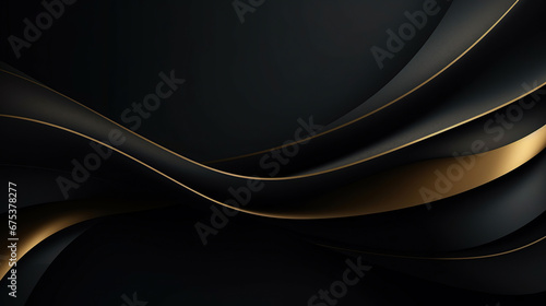 Luxury black color background. Elegant wallpaper in 3d style with gold texture, golden light effect. Dark modern backdrop illustration perfect for branding, packaging, business, advertising.