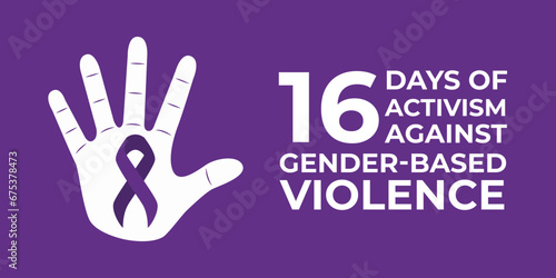 16 Days of Activism against gender-based violence. Concept of Gender based violence. Vector illustration design.