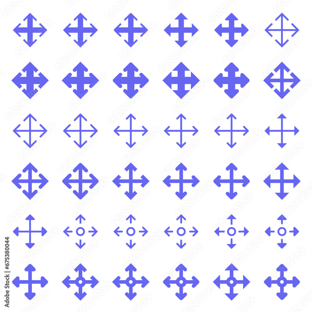 General arrow icons related to area expansion and reduction.
General arrow icons related to area expansion and reduction.