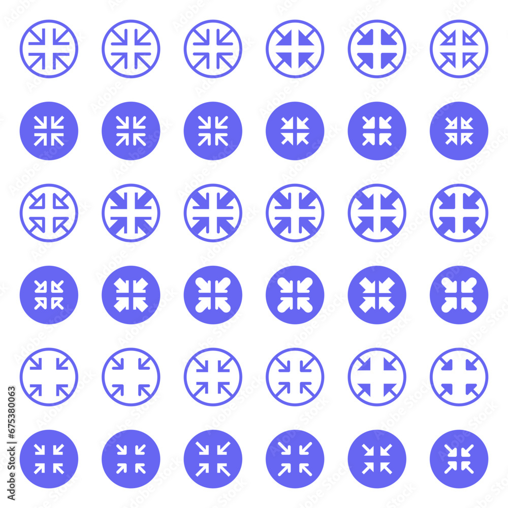 General arrow icons related to area expansion and reduction.
General arrow icons related to area expansion and reduction.
