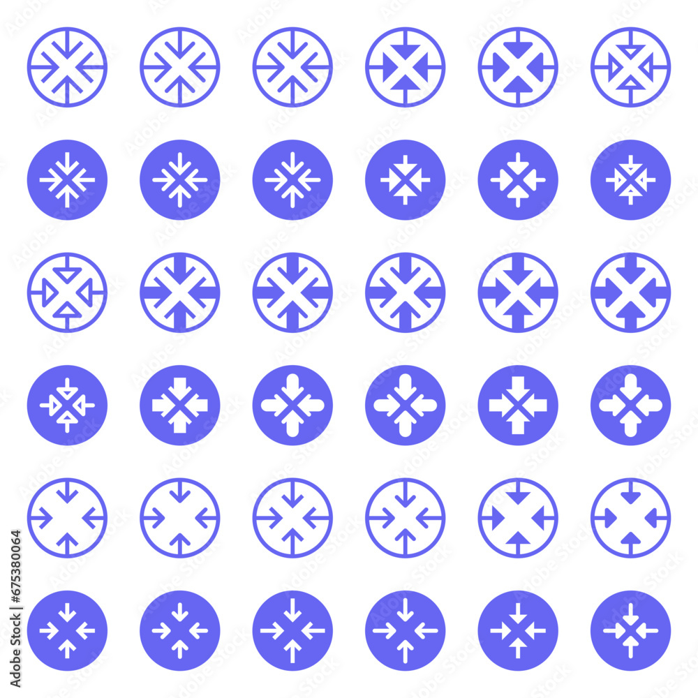 General arrow icons related to area expansion and reduction.
General arrow icons related to area expansion and reduction.