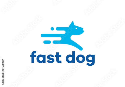 simple fast dog logo design vector illustration