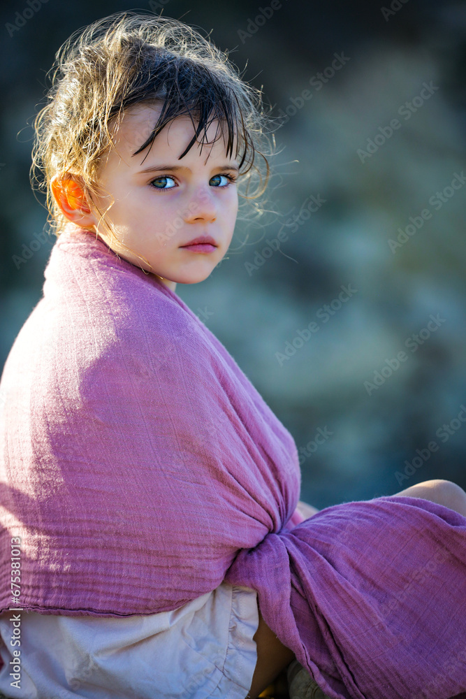portrait of a child on the beach in cyprus portrait of a child on the beach in cyprus