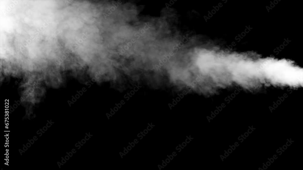 Abstract white smoke animation on a black background. Smoke, steam, explosion, fire, puff, steady vapors. Realistic smoke cloud from up and button with floating fog. Best for using in composition. Abstract white smoke animation on a black background. Smoke, steam, explosion, fire, puff, steady vapors. Realistic smoke cloud from up and button with floating fog. Best for using in composition.