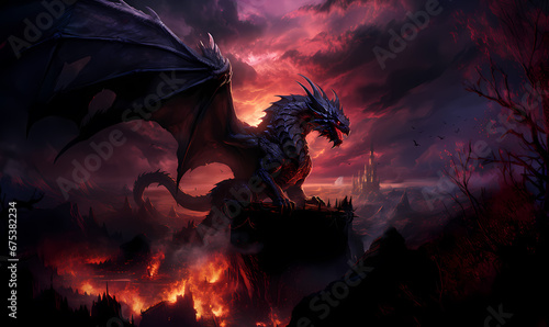 destructive dragon in the night 