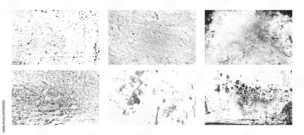 Grunge texture effect set. Distressed overlay rough textured. Abstract vintage monochrome. Black isolated on white background. Graphic design halftone style concept for banner, flyer, etc Grunge texture effect set. Distressed overlay rough textured. Abstract vintage monochrome. Black isolated on white background. Graphic design halftone style concept for banner, flyer, etc