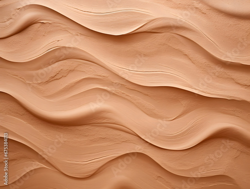 Abstract clay pattern in natural tones. Texture relief for creative background. Peach fuzz 2024 color photo