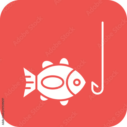 Hooked Fish Line Icon