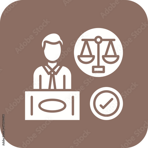 Court Appearance Line Icon