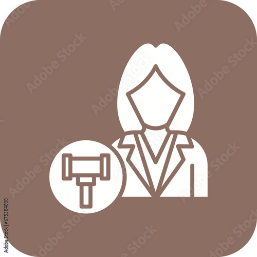 Public Defender Female Line Icon
