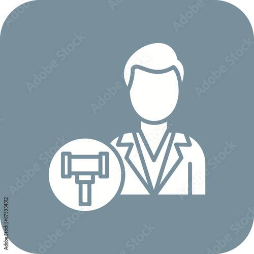 Public Defender Male Line Icon