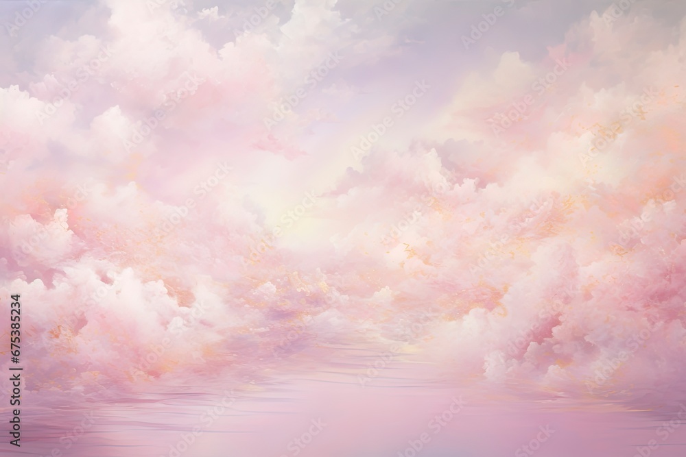Dreamy pink sparkling cloudscape. Calm pink sky and clouds background with room for text copy. Dreamy pink sparkling cloudscape. Calm pink sky and clouds background with room for text copy.