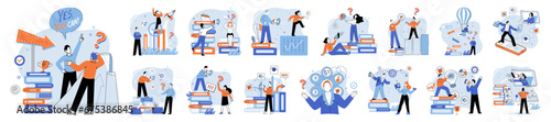 Business mentor. Vector illustration. Negotiating favorable deals and contracts is critical skill in business management Developing comprehensive plan is crucial for executing successful business