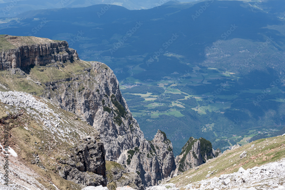 Blick auf das Schlern Plateau vom Monte Pez