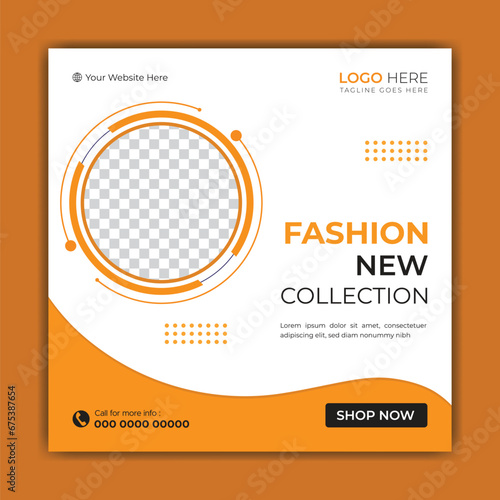 Women fashion collection social media post template modern design
