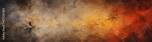 The blazing amber hues of the fiery painting captured the wild fluidity of emotion and style  igniting a passionate fire within the viewer s soul  background  texture  banner