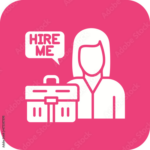 Job Seeker Female Line Icon