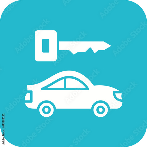 Car Rental Line Icon