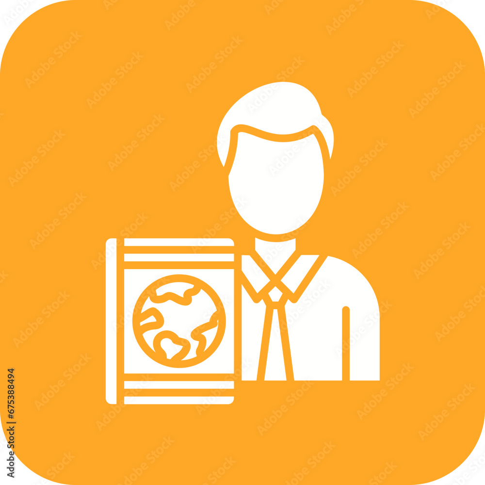 Travel Agent Male Line Icon Travel Agent Male Line Icon