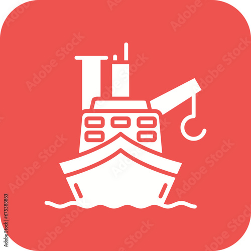 Cargo Barge Line Icon
