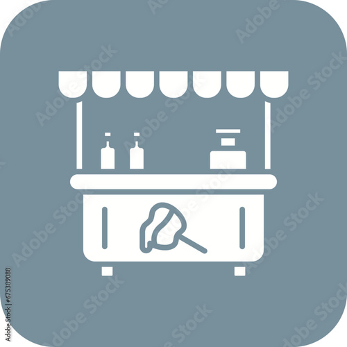 Toffee Apple Stall Line Icon