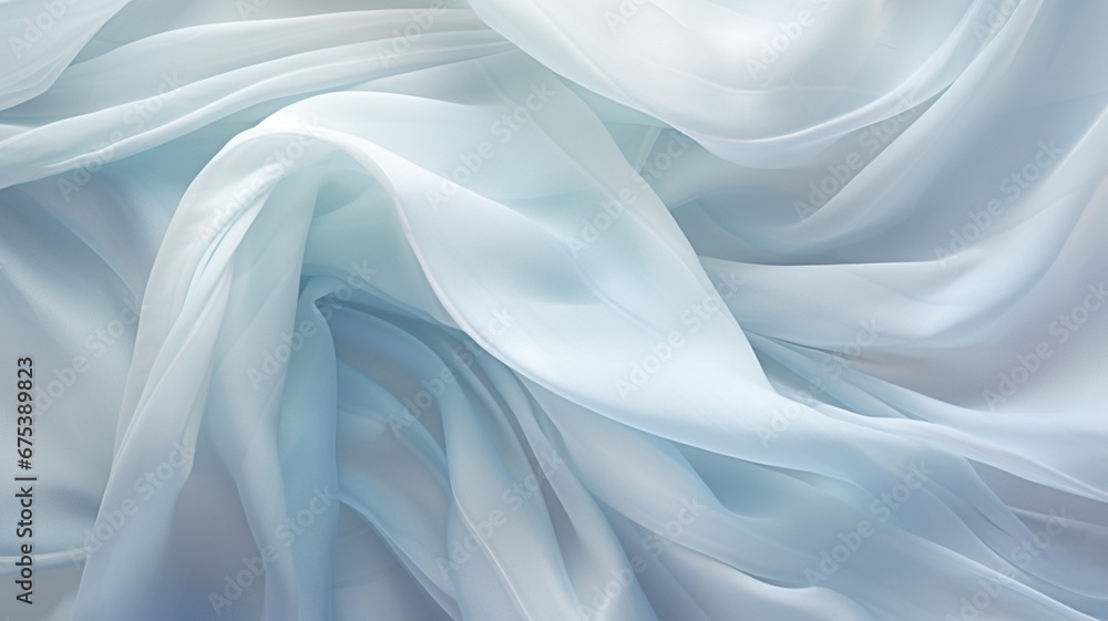a wavy background with layers of translucent waves, resembling delicate chiffon fabric gently billowing in the wind, adding a touch of elegance and grace to the composition.