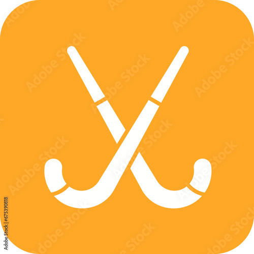 Field Hockey Sticks Line Icon