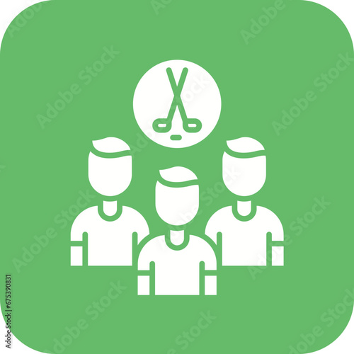 Group Hockey Lessons Line Icon