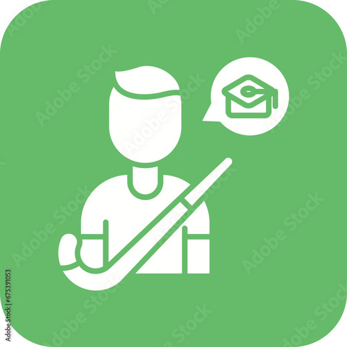 Private Hockey Lessons Line Icon