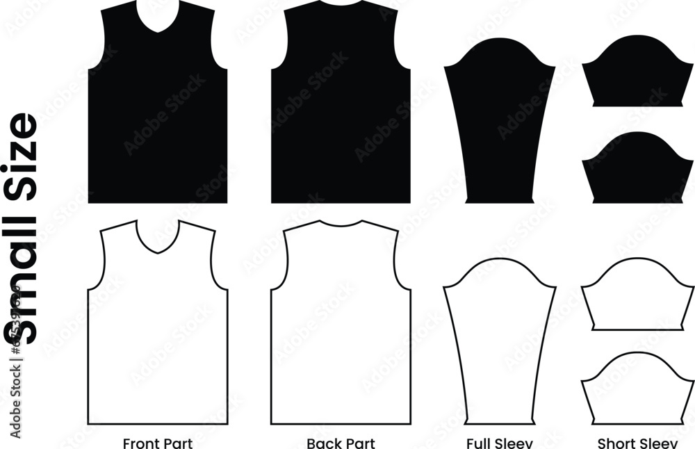 Jersey design template pattern. Small size jersey pattern template t-shirt - obrazy, fototapety, plakaty 