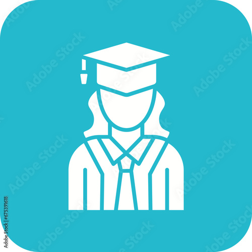 Student Female Line Icon