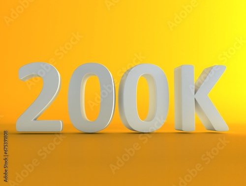 200K Followers. Achievement in 200K followers. 200 000 followers background. Congratulating networking thanks, net friends abstract image, customers. Isolated like and thumbs. Two hundred thousand.