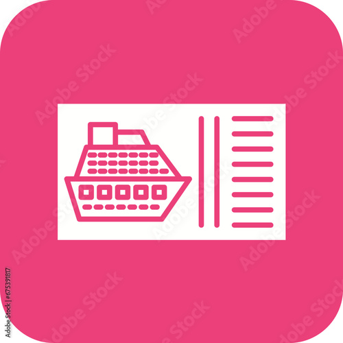Cruise Ticket Line Icon