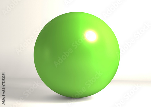 Green ball on white background. Green sphere isolated.