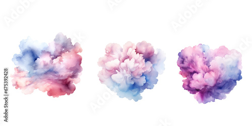 A beautiful watercolor cloud on a white background