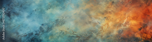 A fluid and wild abstract painting capturing the beauty of nature, with a stunning blue and brown surface resembling the ever-changing sky, texture, banner, background