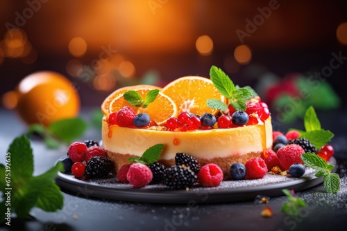 fruit cake with berries