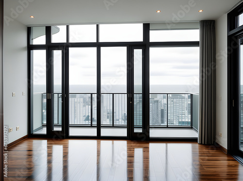 Ultrarealistic penthouse interior design medium shot hyperdetailed.