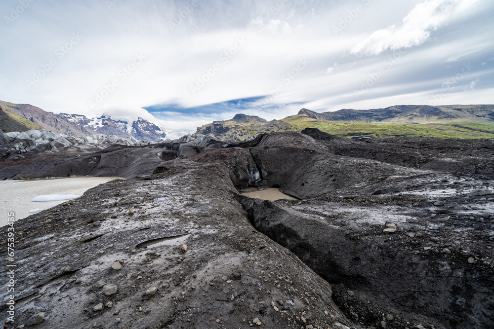 Svinafellsjokull glacier in Iceland during summer