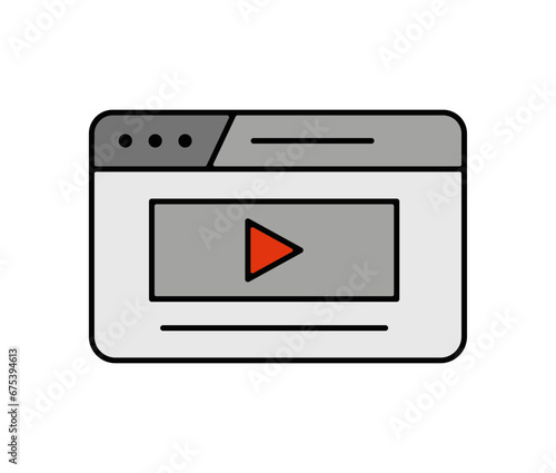 Icones pictogramme symbole Fenetre ordinateur interface player video couleur moyen