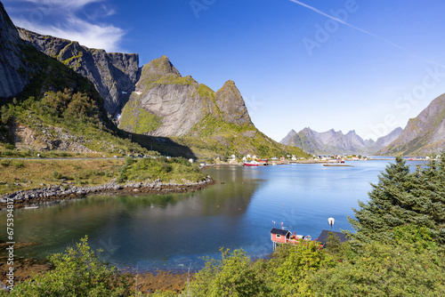 Gravdalsbukta - Reine is a settlement and fishing village in Moskenes municipality, Lofoten in Nordland. county,Norway,Europe photo