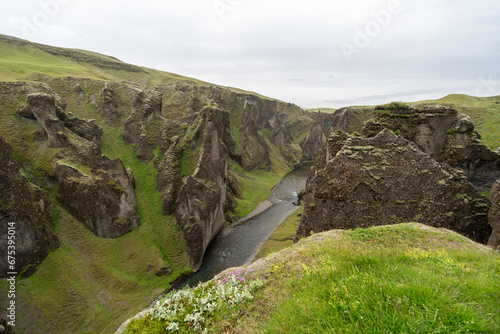 Fjadrargljufur (Feather) Canyon in Iceland during the summer