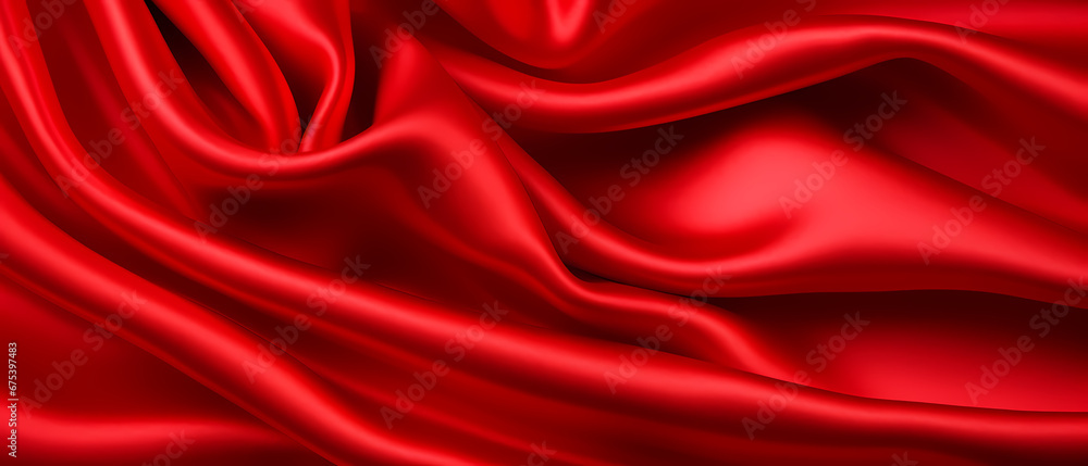 Fototapeta premium Satin red color on a black background 