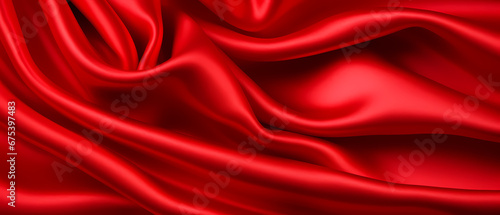 Satin red color on a black background 