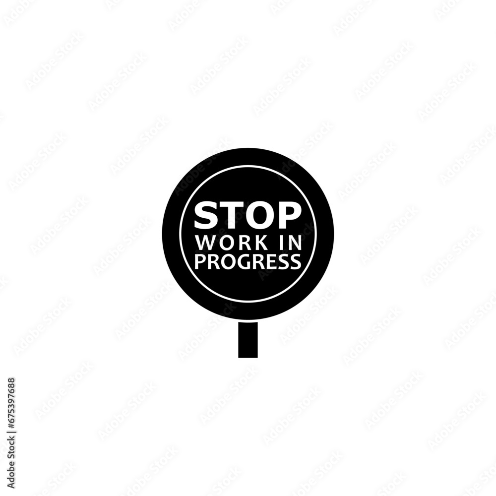 Work in progress warning sign text isolated on white background Work in progress warning sign text isolated on white background