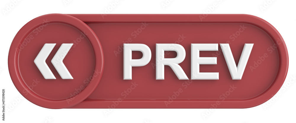 Previous button. Back button. 3D illustration. Previous button. Back button. 3D illustration.