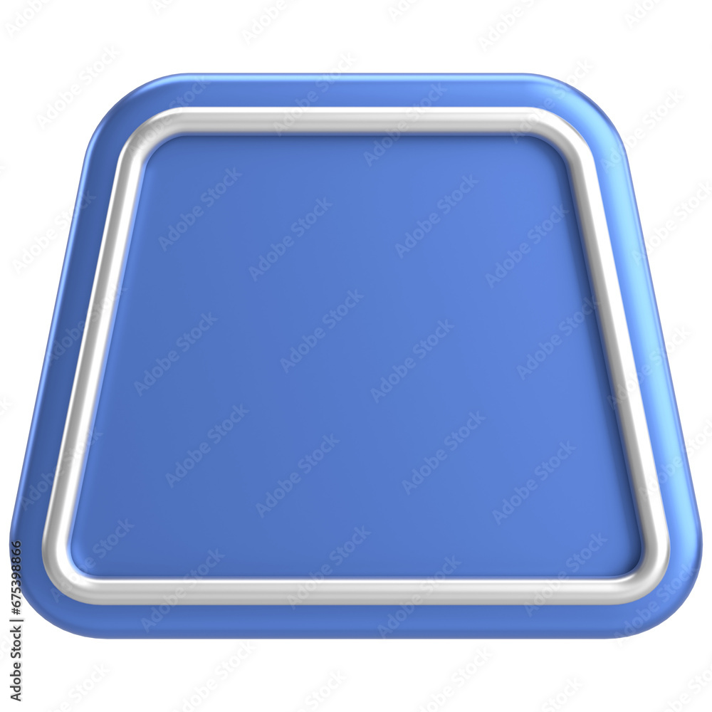 3D trapezoid button. Empty button. 3D illustration. 3D trapezoid button. Empty button. 3D illustration.