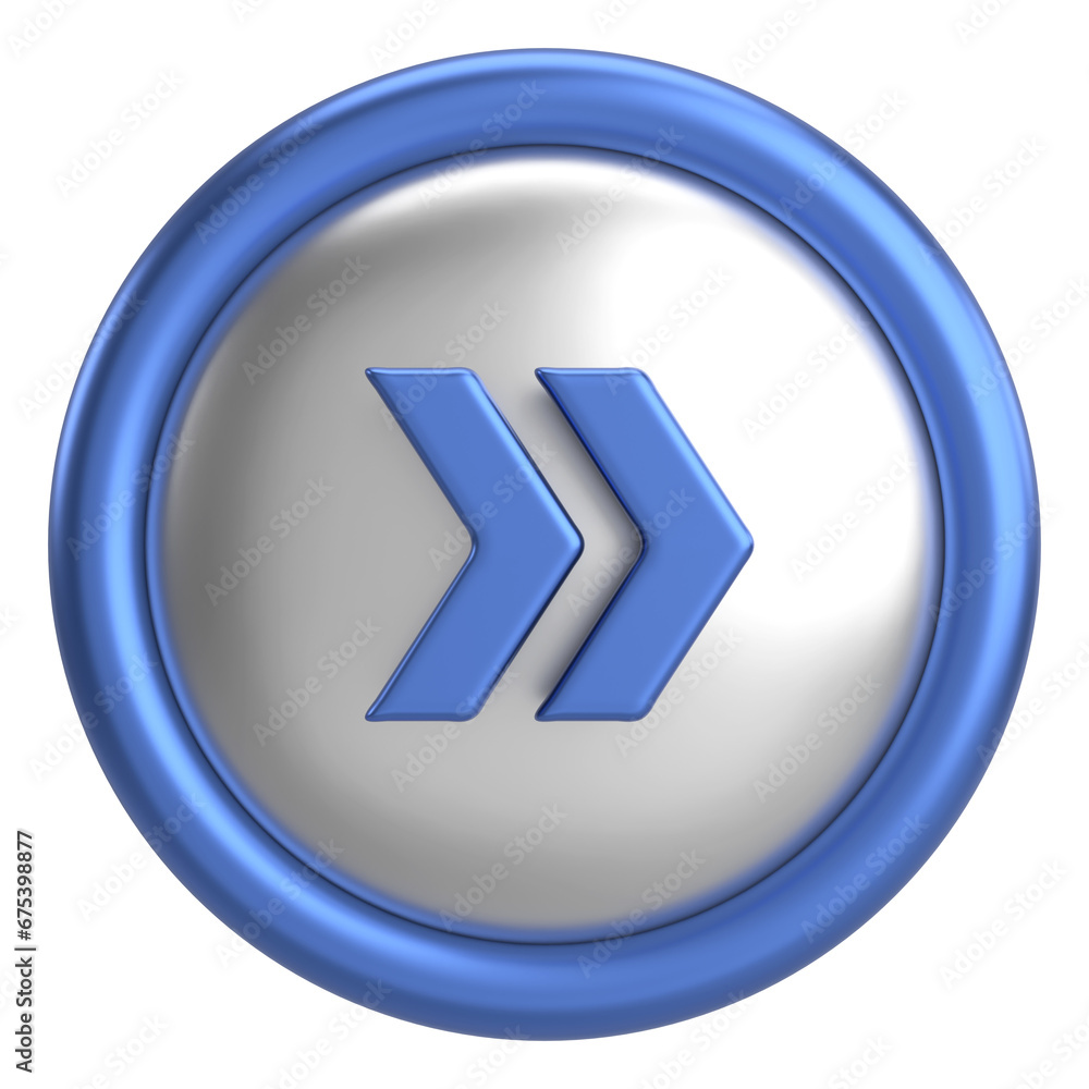 Next button. Continue button. 3D illustration. Next button. Continue button. 3D illustration.