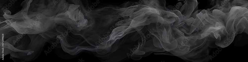 Fog, smoke on black background